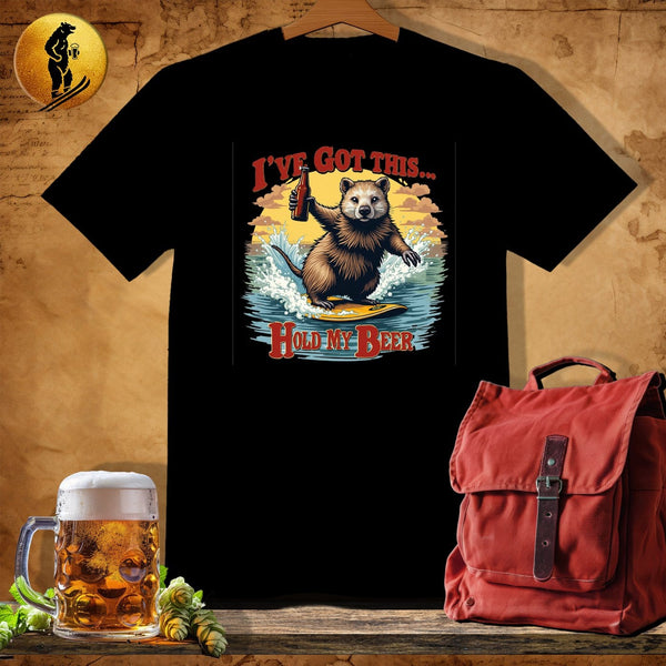 MyDesigns Physical Item Black / S Wombat Waves T-Shirt