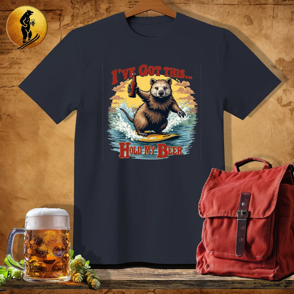 MyDesigns Physical Item Dark Heather / S Wombat Waves T-Shirt