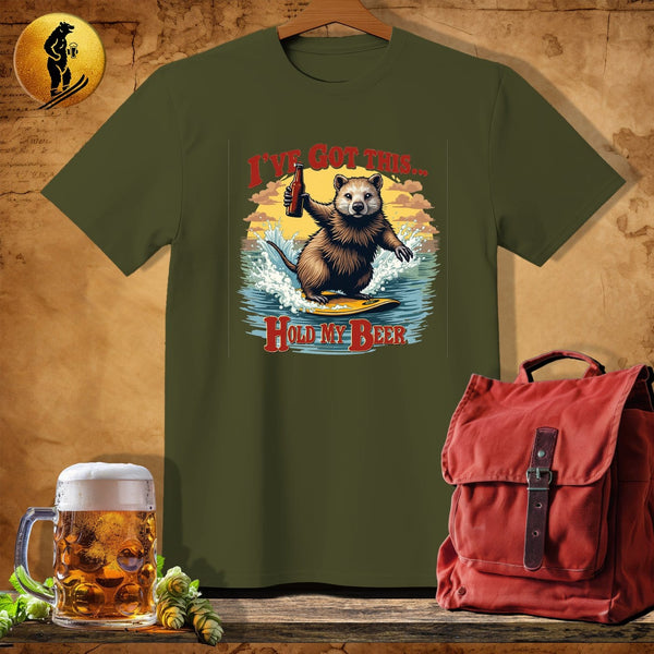MyDesigns Physical Item Military Green / S Wombat Waves T-Shirt