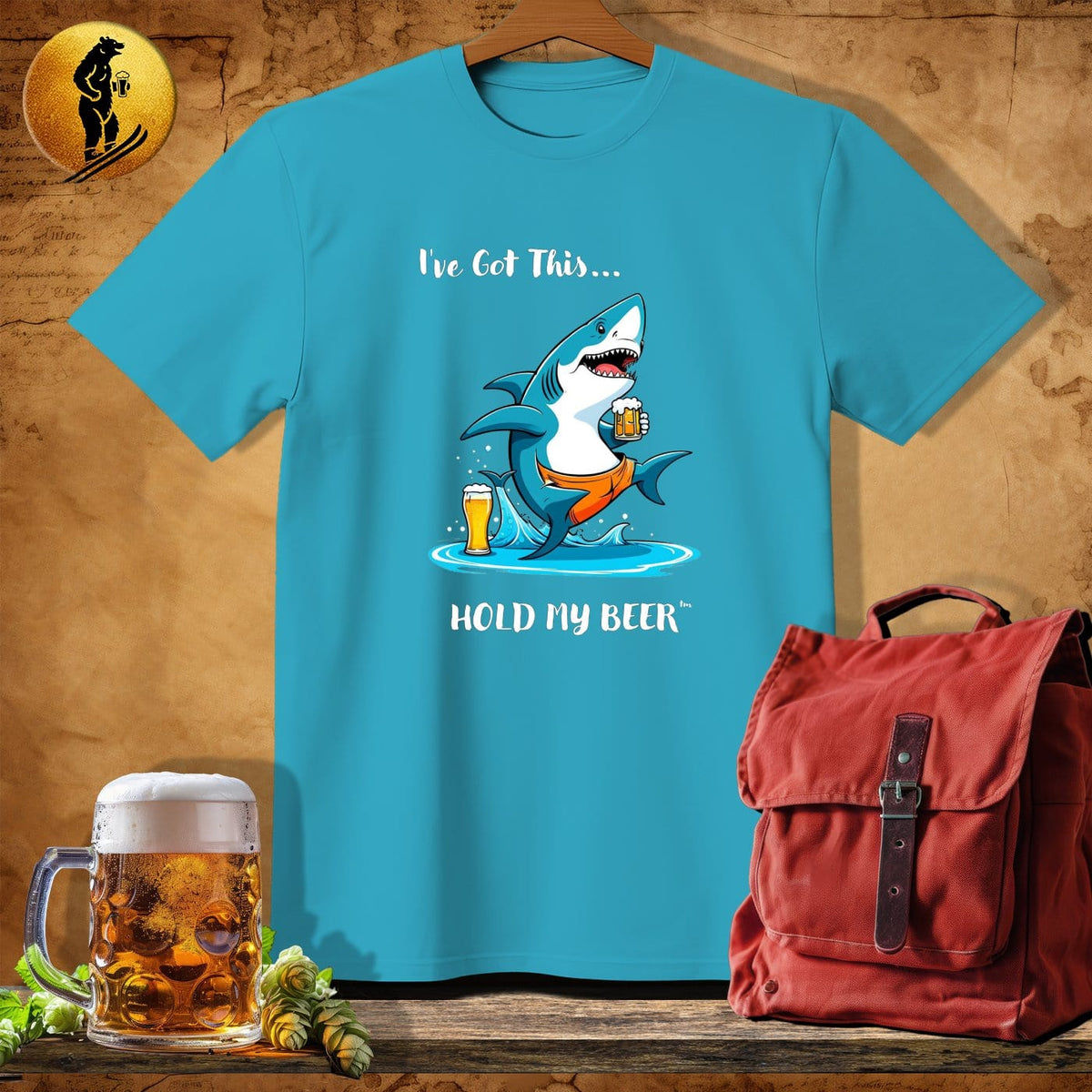 MyDesigns Physical Item Tropical Blue / S Yoga Shark T-Shirt